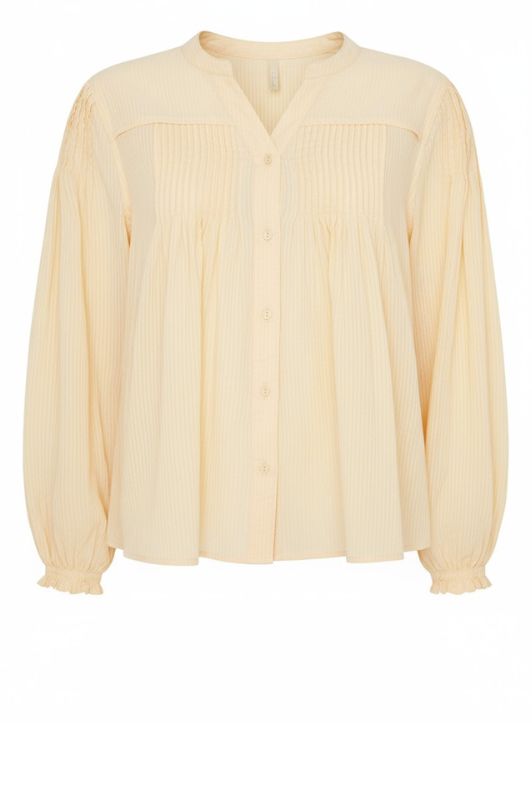 Ofelia Kelly gul I Forårsbluse med fine læg i pale yellow