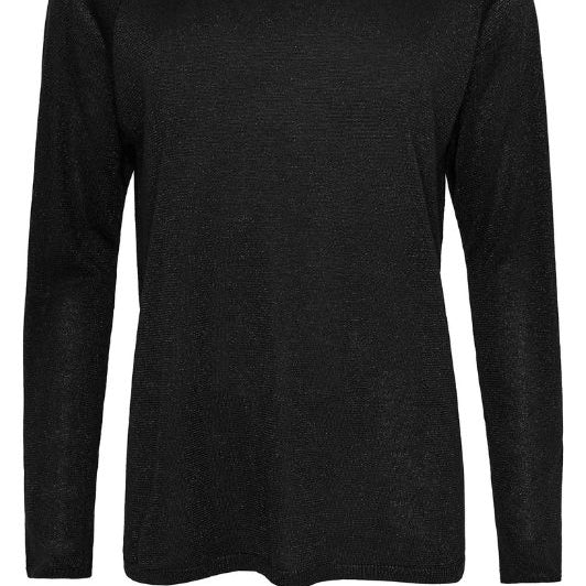 Ofelia Trine bluse | Sort strik med lurex