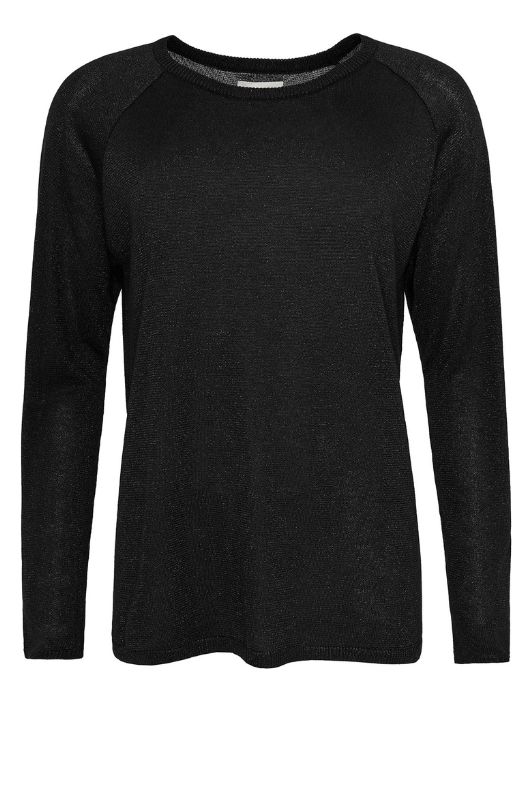 Ofelia Trine bluse | Sort strik med lurex