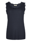Ofelia Issa Top | Ribbet blondetop sort