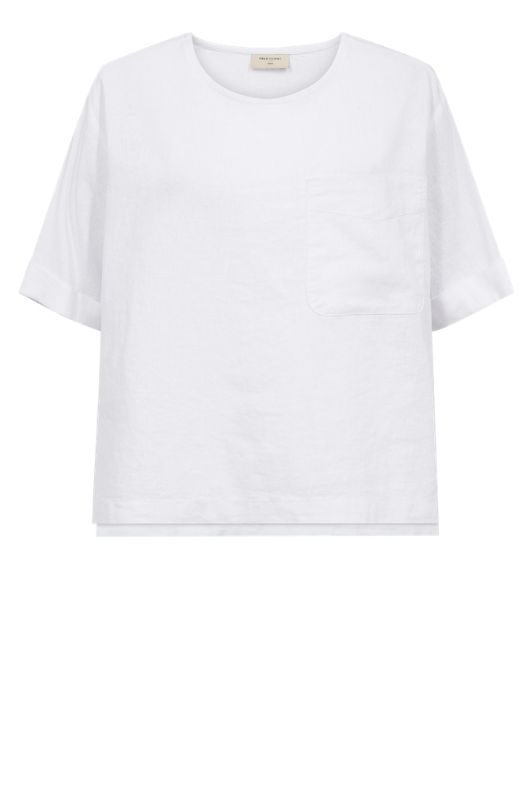 Freequent Lava bluse | Feminin hørbluse i hvid I Dresslab