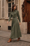 La Rouge Pia poplin kjole i army I Dresslab
