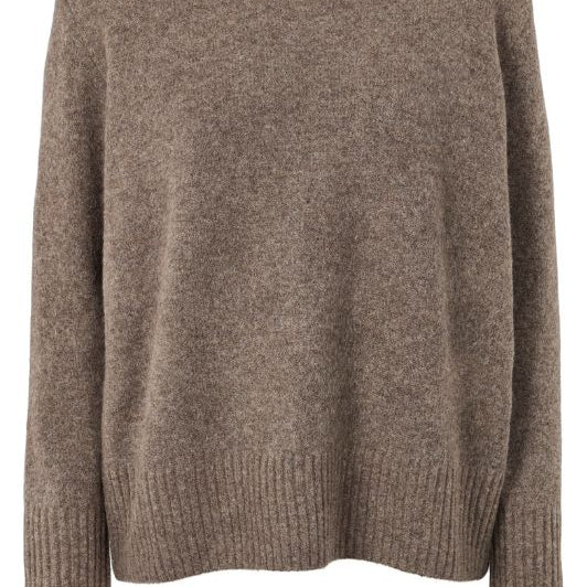Prepair Babera Knit | Striktrøje i latté med guld-look nitter