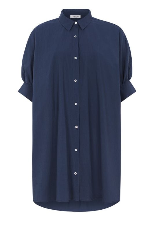 Tooday Anabel shirtdress  I Oversize skjortekjole i navy I Dresslab