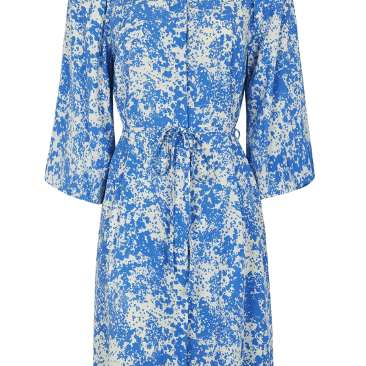 Soft Rebels Eleanor print dress | Flot forårskjole i creme med blåt print