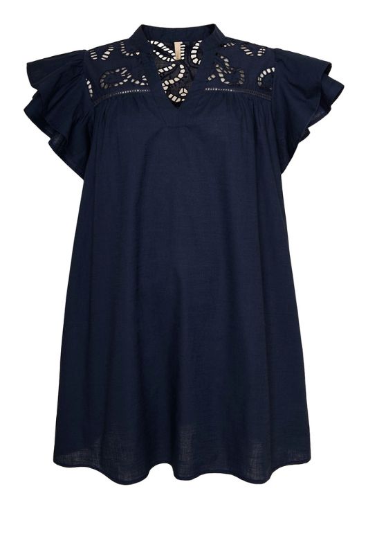 Ofelia Line tunika i navy med burn out effekt I Dresslab