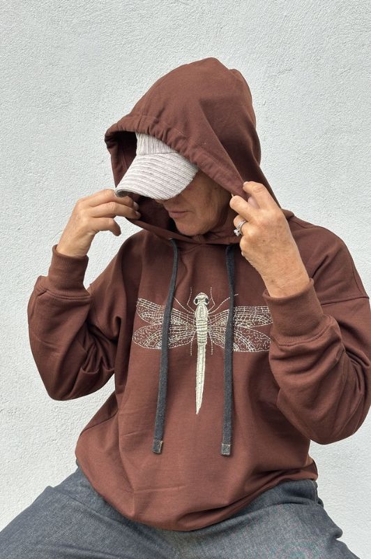 Gaspar Haiti sweat I Cool top med guldsmed applikation I Nougat brun