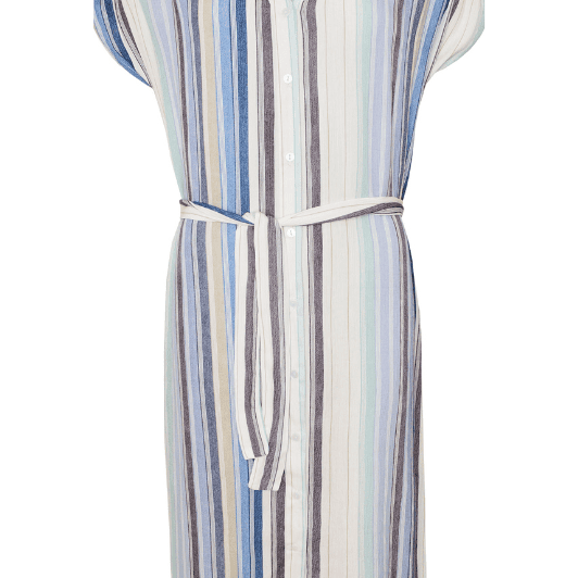 Ofelia Mimmi dress I Stribet viskose kjole i marine sand