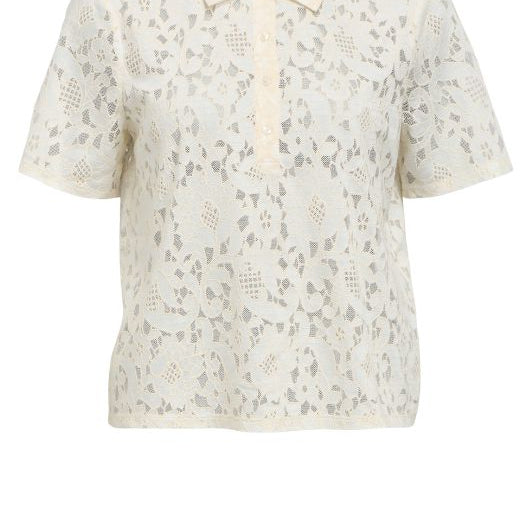 Object Bianca creme polo t-shirt i blonde I Dresslab