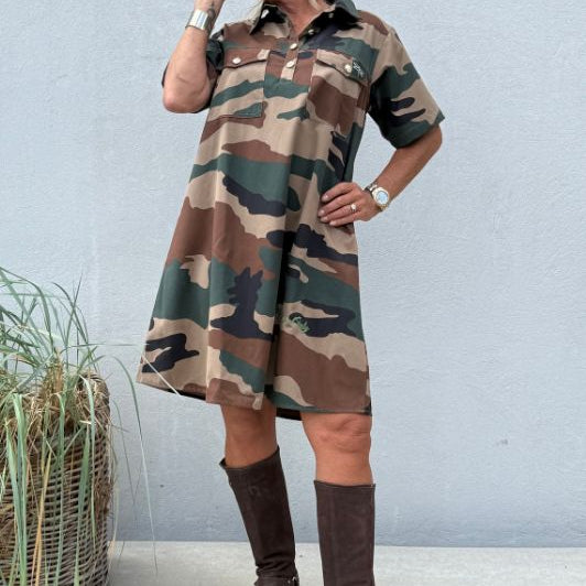 PRE ORDER Gaspar Nice camo dress | Cool camouflage kjole i nye farver