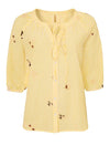 Ofelia Joy gul stribet bluse med broderi I Dresslab