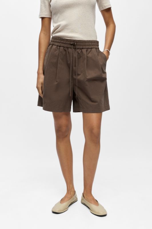 Object Berta chokoladebrun poplin shorts I Dresslab