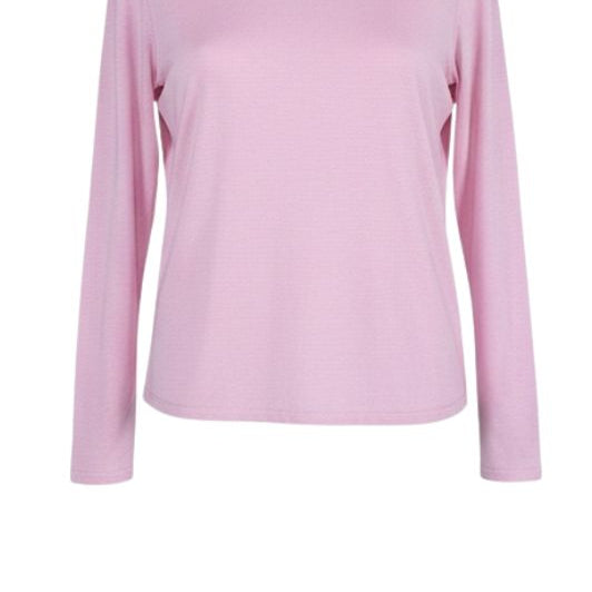 OM-HU Bello bluse | Langærmet t-shirt med cashmere i rosa I Dresslab