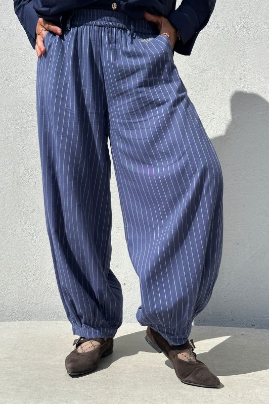 Gaspar Tropea balloon pant  | Pinstripe blå buks