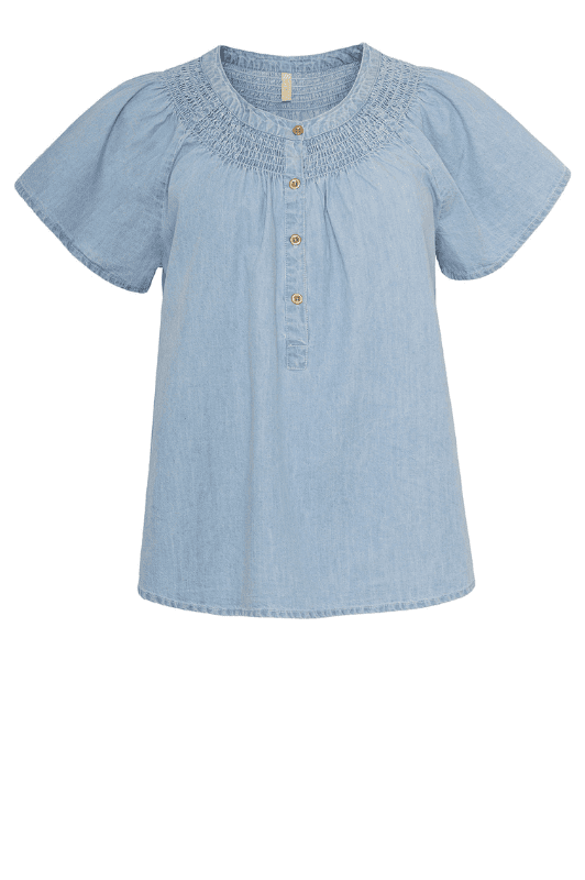 Ofelia Iben bluse | Cool denim top med fine detaljer I Dresslab