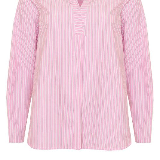 Ofelia Simi blouse I Stribet viskose top i pink strib I Dresslab