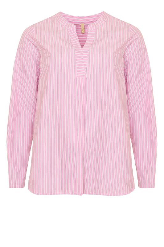 Ofelia Simi blouse I Stribet viskose top i pink strib I Dresslab