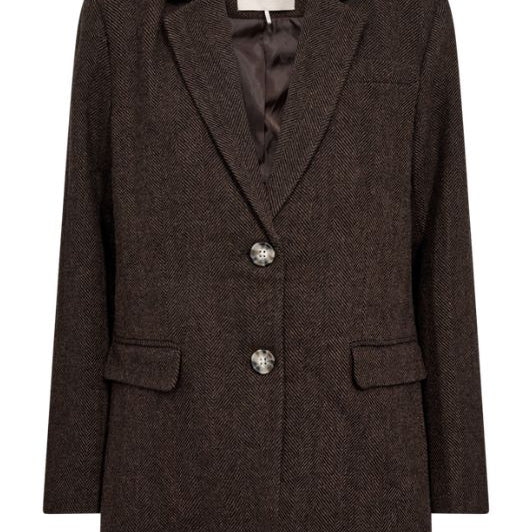 Freequent Zango jacket I Mørkebrun og sortmønstret blazer