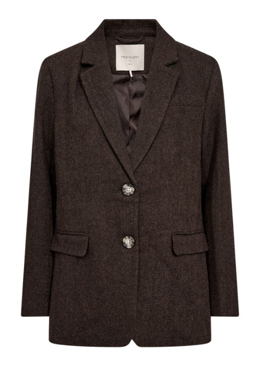Freequent Zango jacket I Mørkebrun og sortmønstret blazer