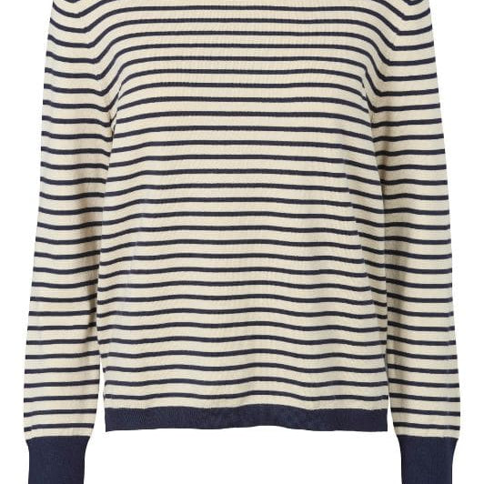 Prepair Paola Knit | Striktrøje i stribet navy og creme