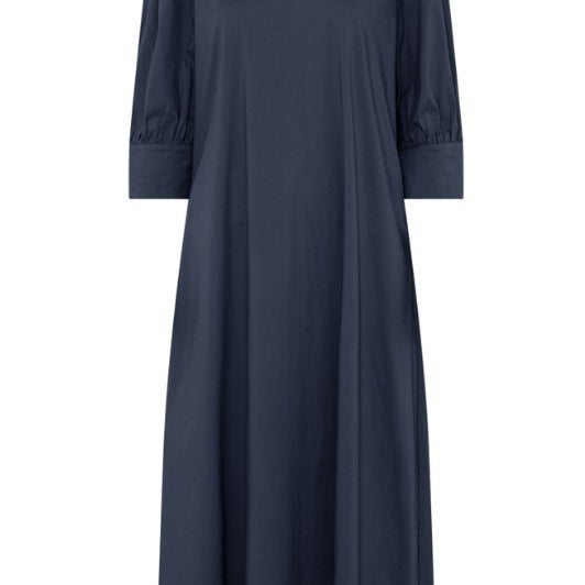 La Rouge Kamilla s/s poplin kjole i marine