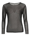 Ofelia Gwen bluse | Sort mesh med hvide prikker