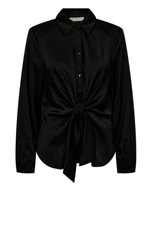 Freequent Dove bluse I Sort skjortebluse i satinlook