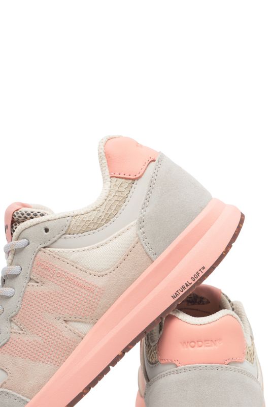 Woden Rigmor open mesh leather sneakers | Blush