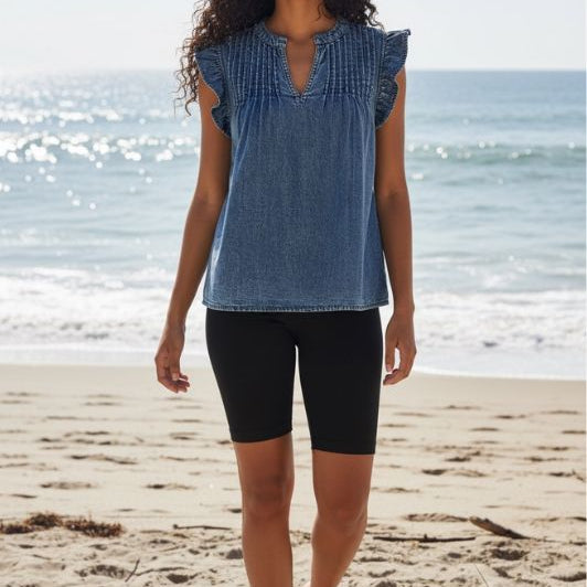Ofelia Ina top | Cool denim top med fine detaljer I Dresslab