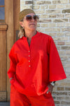 Gaspar Mumbai  I Cool poplin bluse i rød I Dresslab