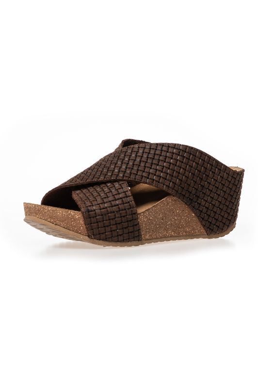 Copenhagen Shoes The dance sandal I Fletlook ruskind med kilehæl