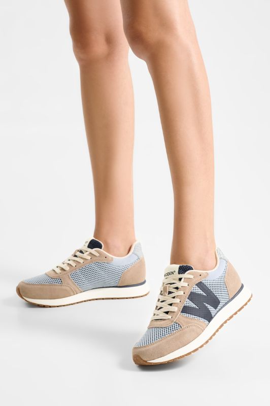 Woden Ronja Icon | Sneakers i mesh sand / lyseblå