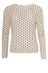 Ofelia Gitte bluse | Off white meshbluse med sorte prikker