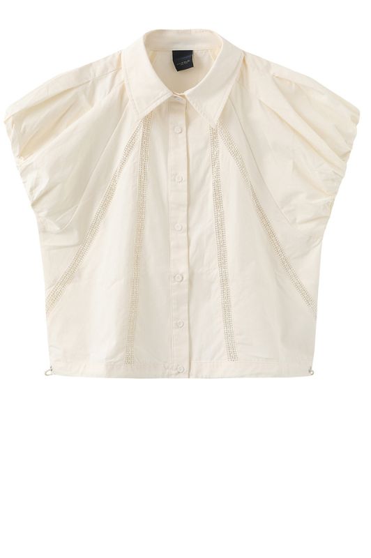 Luxzuz Vivette shirt I Creme kort sommerjakke med crochet detaljer