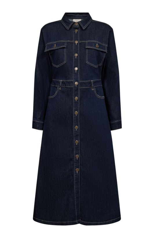 Freequent Sara dress I Cool denimkjole med lommer