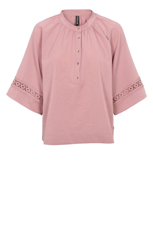 Prepair Rosaline bluse I Rosa top med crochet bånd I Dresslab