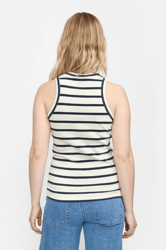 Soft Rebels Adelynn Tank Top | Stribet top i blødt bomuld | Creme