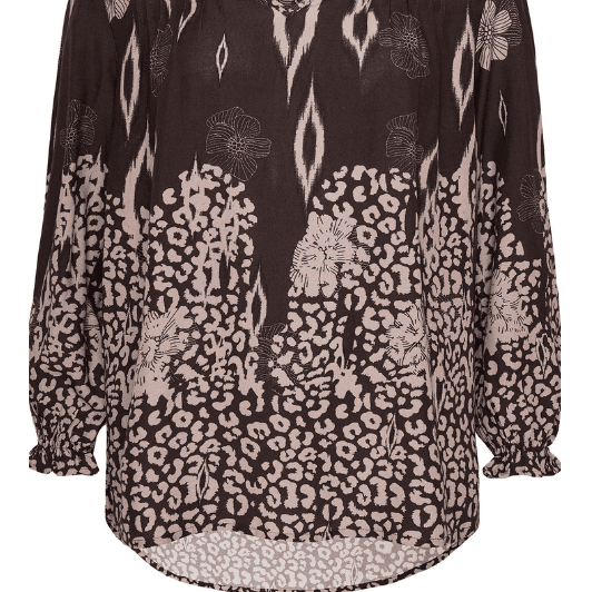 Ofelia Laura bluse | Den smukkeste printmix i brun