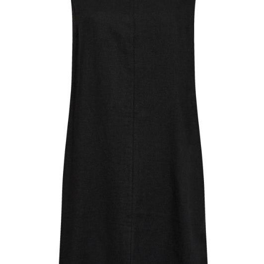 Freequent Lava U dress | Ærmeløs hørkjole i sort I Dresslab