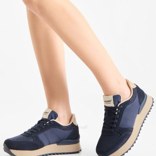 Woden Ronja plateau sneakers | Navy