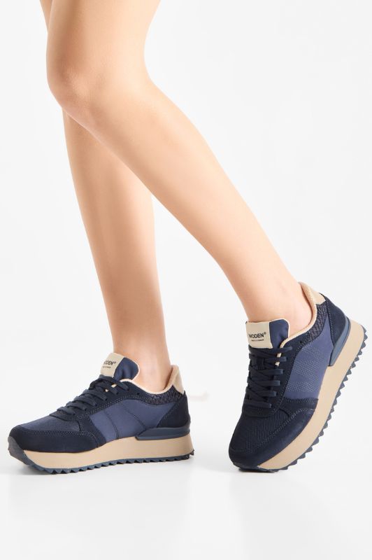 Woden Ronja plateau sneakers | Navy