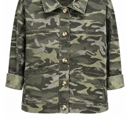 Marc Lauge Jacket I Grøn camoflage skjortejakke