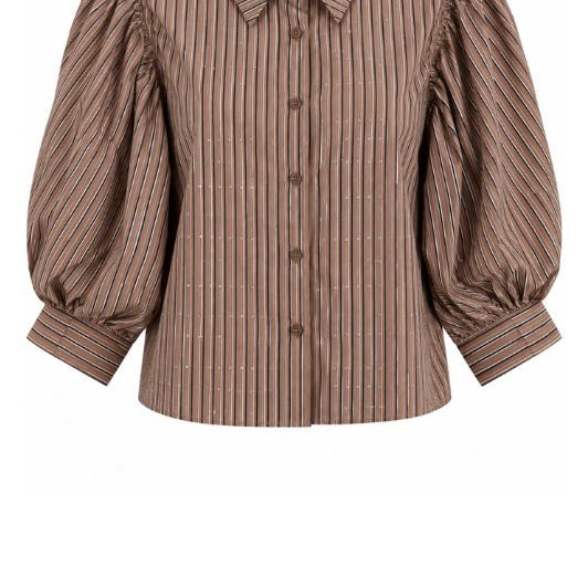 Marc Lauge Sparkling puff bluse med studs