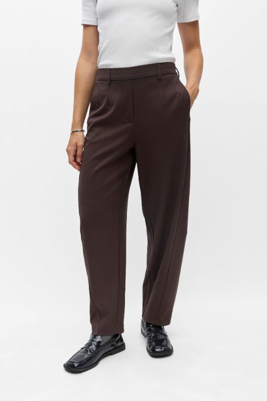 Object Lisa barrel pant mørkebrun L32 I Dresslab