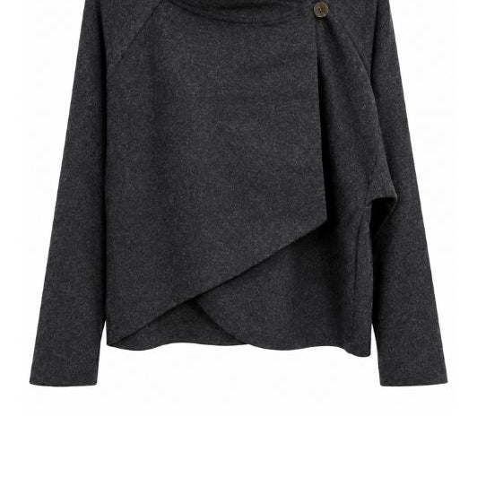 Tooday Dune LS jacket I Grå fleecejakke med asymetrisk lukning