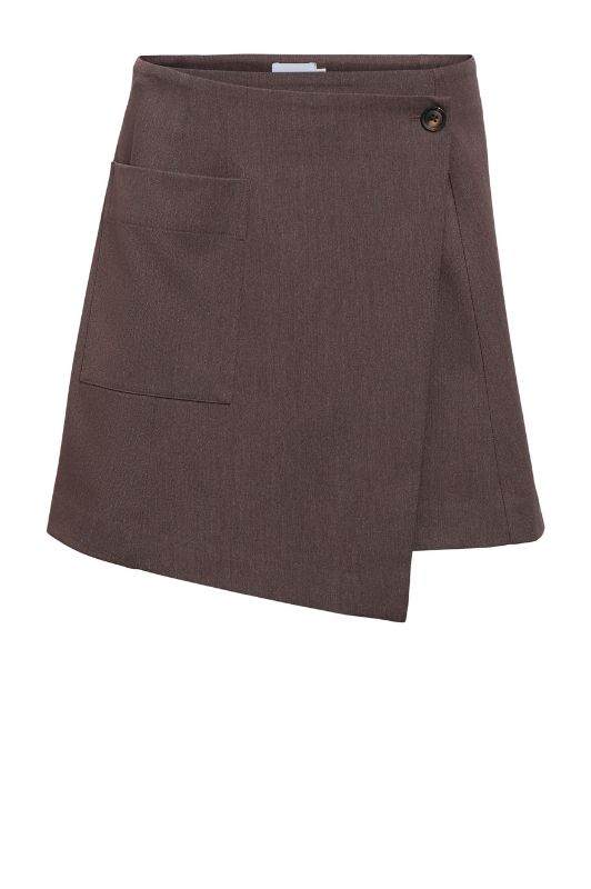 Object Lisa skirt I Kort asymmetrisk nederdel i brun