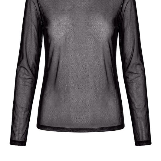 Luxzuz Segberg mesh t-shirt I Klassisk sort mesh bluse