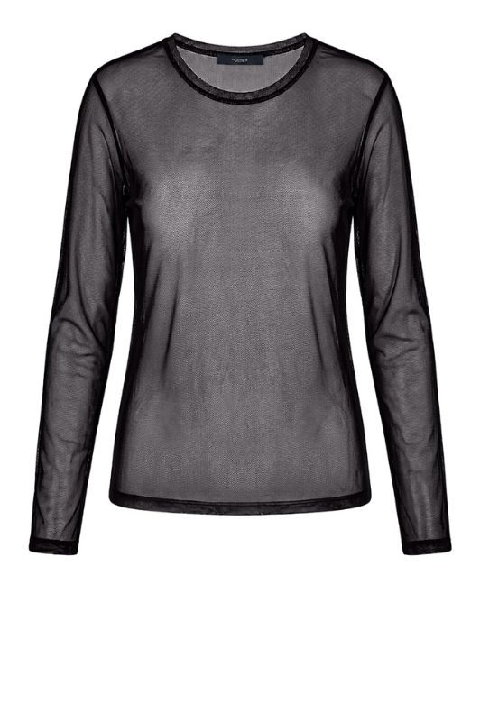 Luxzuz Segberg mesh t-shirt I Klassisk sort mesh bluse