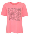 Ofelia Nia t-shirt | Pink tee med sort print I Dresslab