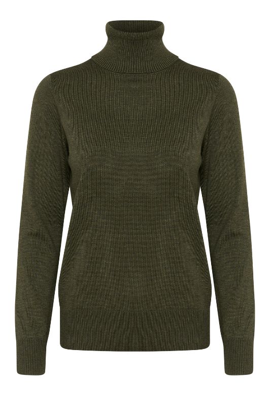 Saint Tropez Mila strik | Rullekrave pullover i army